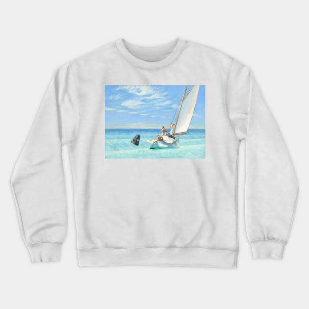 Ground Swell Oil Painting by Edward Hopper Crewneck Sweatshirt by podartist